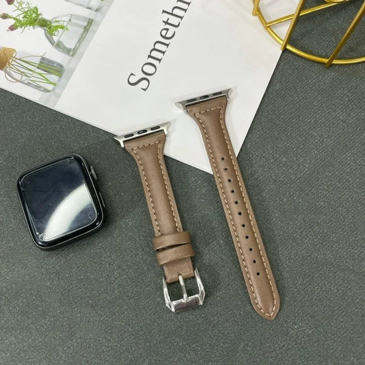 Leather Slim Band - Dark Brown