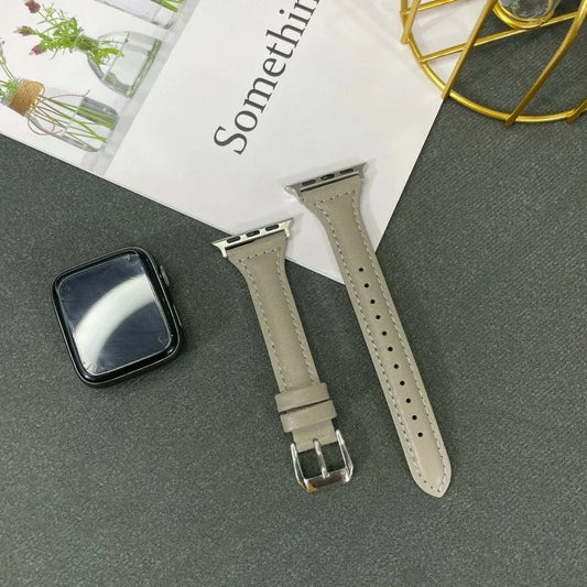 Leather Slim Band - Elephant Grey