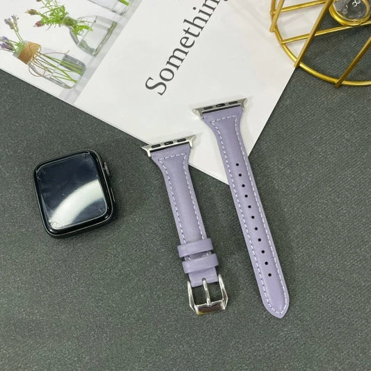 Leather Slim Band - Lavender Purple