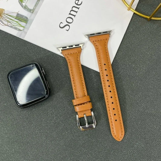 Leather Slim Band - Yellow Brown