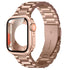 Three-Bead Stainless Steel Strap + Full-Cover Case - Rose Gold