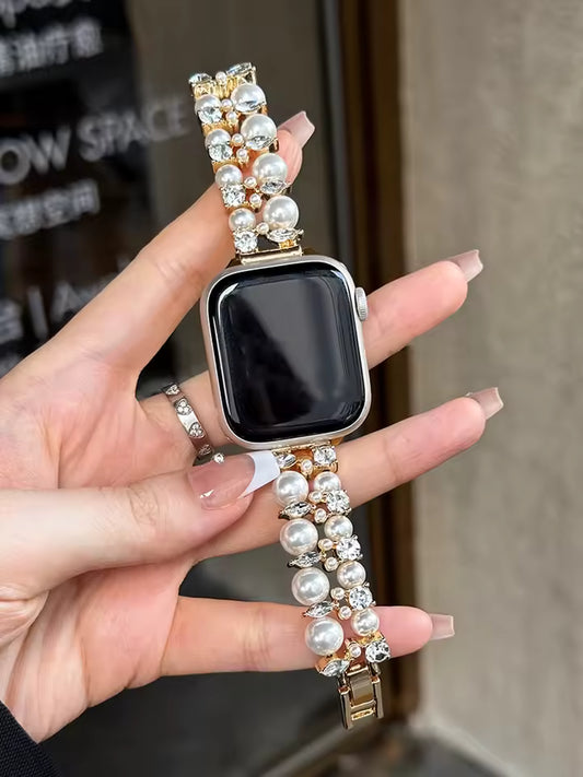 Ziggy Luxe Diamond & Pearl Bracelet Band